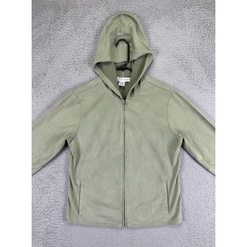 Dressbarn Hoodie Jacket  Womens Medium M Green‎ Full Zip Pockets Ladies NEW